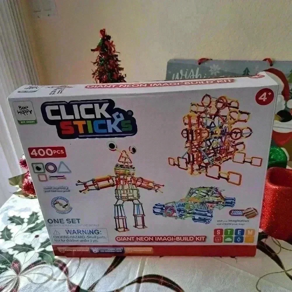 CLICK STICKS 400 PCS GIANT NEON IMAGI-BUILD KIT